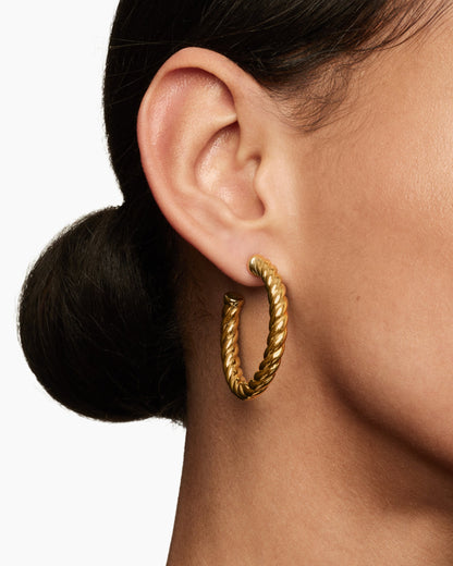 David Yurman Sculpted Cable Hoop Earrings David Yurman Women’s