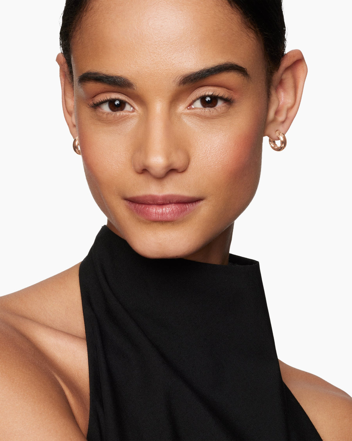 David Yurman DY Mercer® Micro Hoop Earrings in 18K Rose Gold, 13.4mm David Yurman Women’s