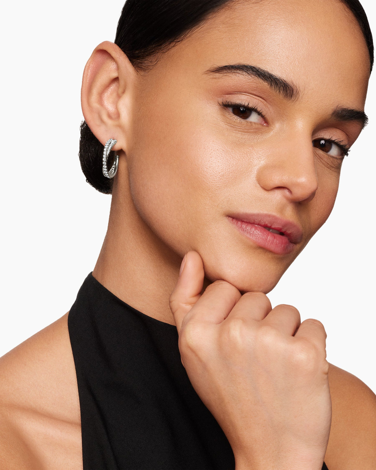David Yurman Pavé Crossover Hoop Earrings David Yurman Women’s