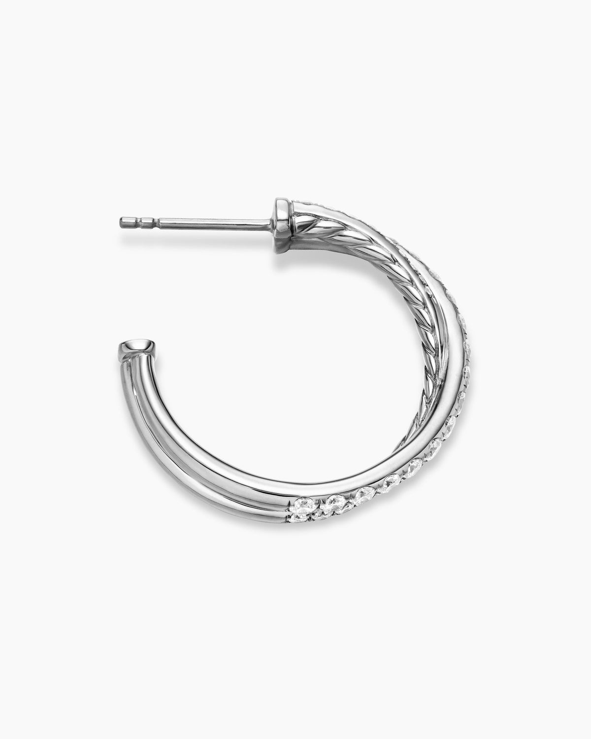 David Yurman Pavé Crossover Hoop Earrings David Yurman Women’s