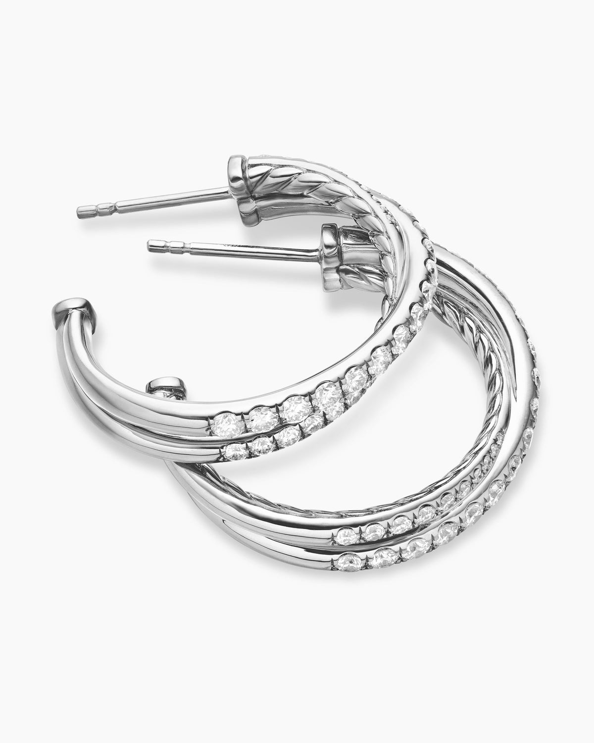 David Yurman Pavé Crossover Hoop Earrings David Yurman Women’s