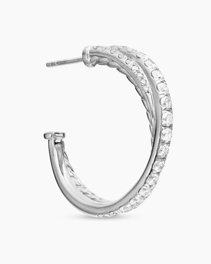 David Yurman Pavé Crossover Hoop Earrings David Yurman Women’s