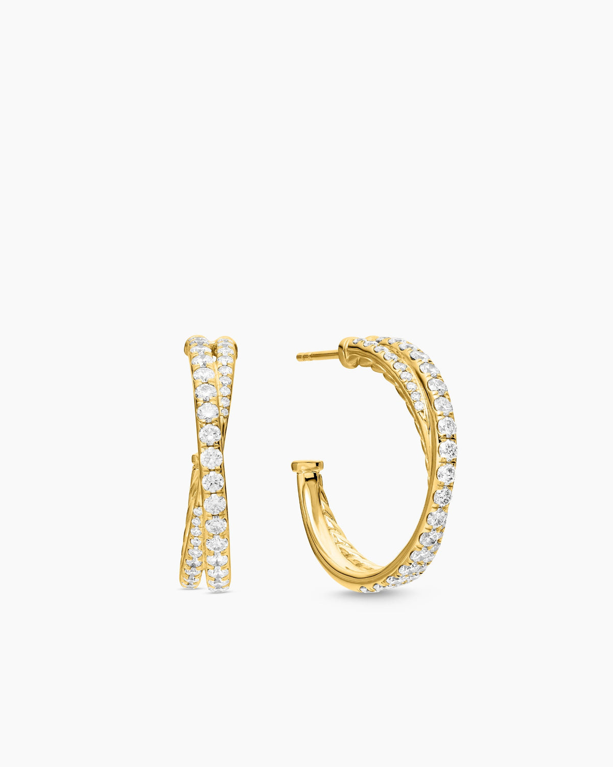 David Yurman Pavé Crossover Hoop Earrings David Yurman Women’s