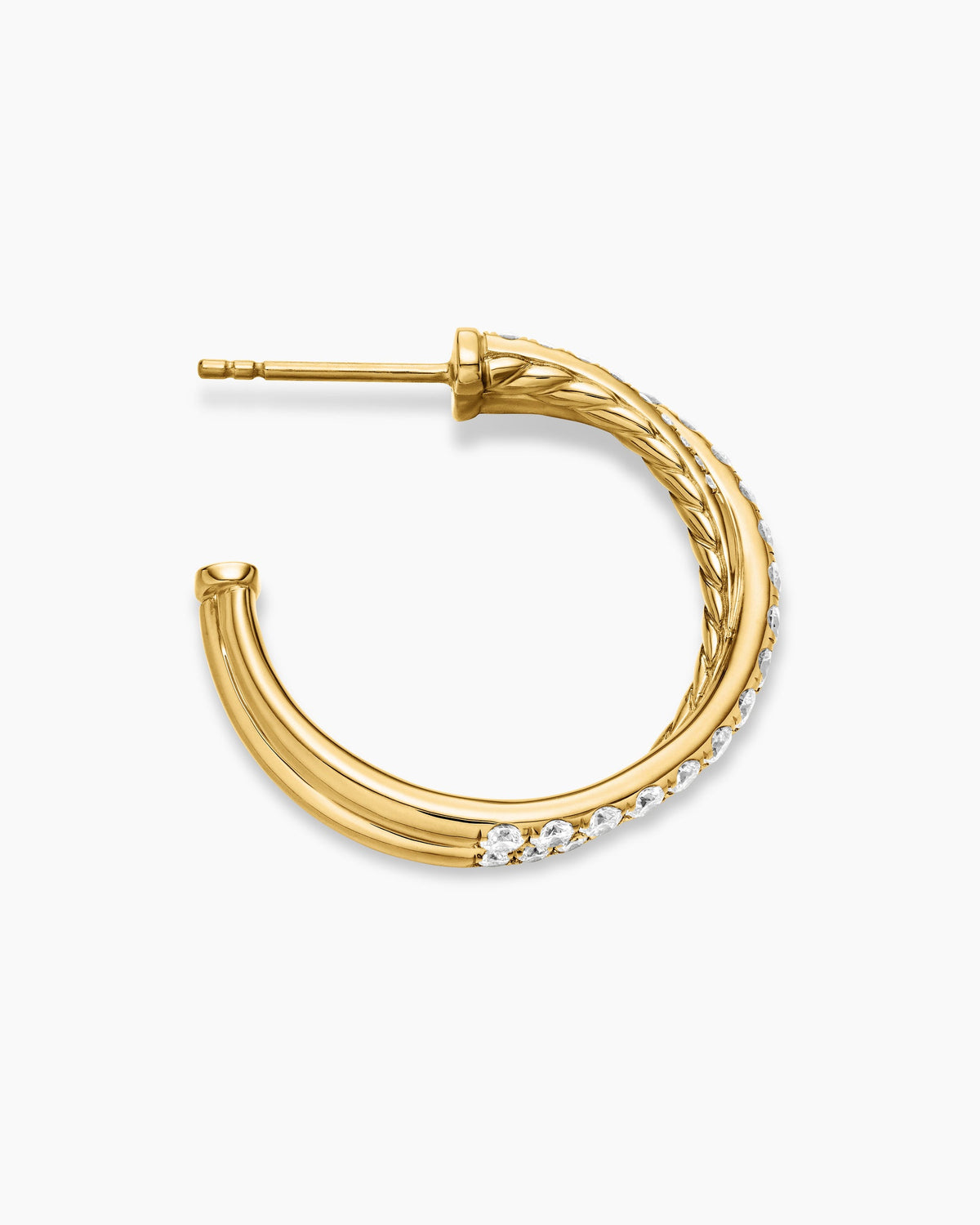 David Yurman Pavé Crossover Hoop Earrings David Yurman Women’s