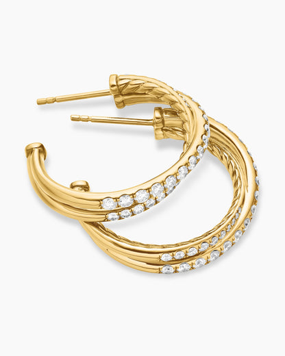 David Yurman Pavé Crossover Hoop Earrings David Yurman Women’s
