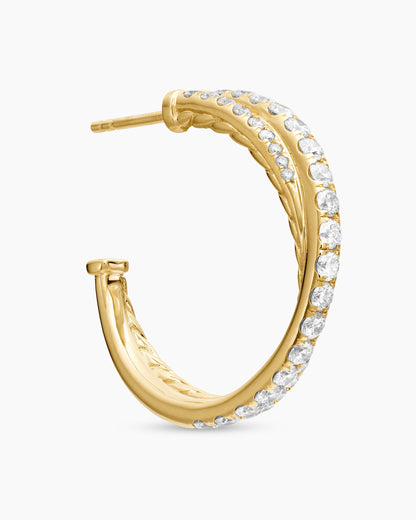 David Yurman Pavé Crossover Hoop Earrings David Yurman Women’s
