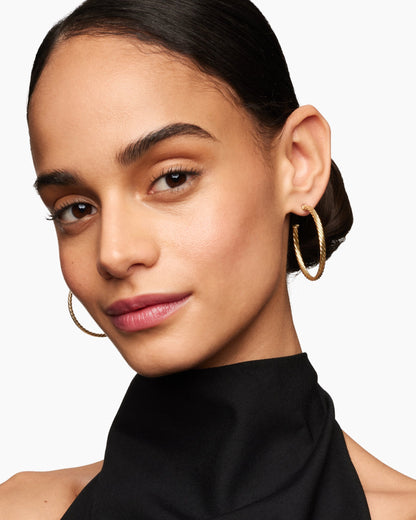 David Yurman Cablespira® Hoop Earrings in 18K Yellow Gold, 1.5in David Yurman Women’s