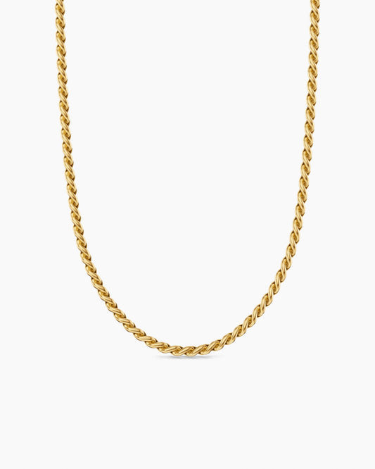 David Yurman Sculpted Cable Chain Necklace in 18K Yellow Gold, 3.7mm David Yurman Women’s