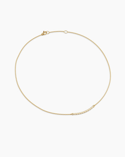 David Yurman Sculpted Cable Bar Necklace in 18K Yellow Gold with Diamonds, 2.7mm David Yurman Women’s
