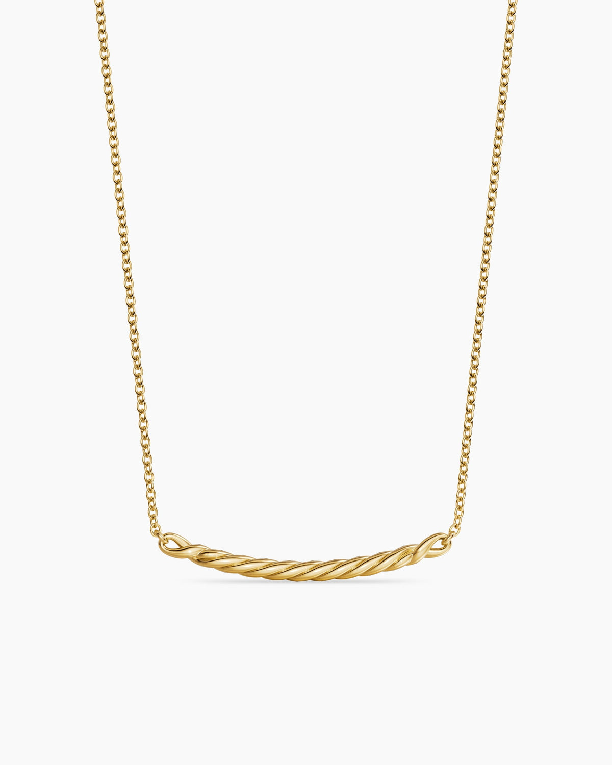 David Yurman Sculpted Cable Bar Necklace in 18K Yellow Gold with Diamonds, 2.7mm David Yurman Women’s