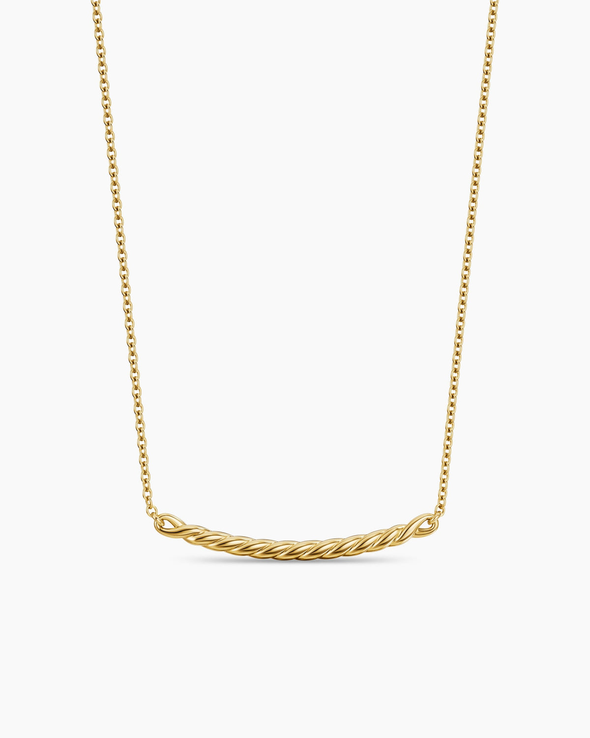 David Yurman Sculpted Cable Bar Necklace in 18K Yellow Gold, 2.7mm David Yurman Women’s