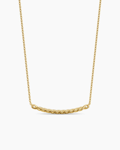 David Yurman Sculpted Cable Bar Necklace in 18K Yellow Gold, 2.7mm David Yurman Women’s