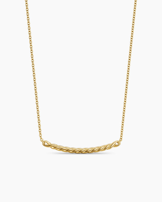 David Yurman Sculpted Cable Bar Necklace in 18K Yellow Gold, 2.7mm David Yurman Women’s