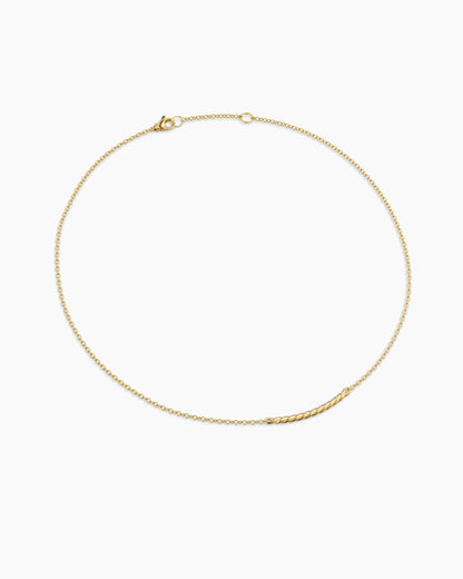 David Yurman Sculpted Cable Bar Necklace in 18K Yellow Gold, 2.7mm David Yurman Women’s
