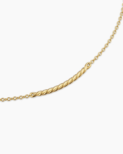 David Yurman Sculpted Cable Bar Necklace in 18K Yellow Gold, 2.7mm David Yurman Women’s
