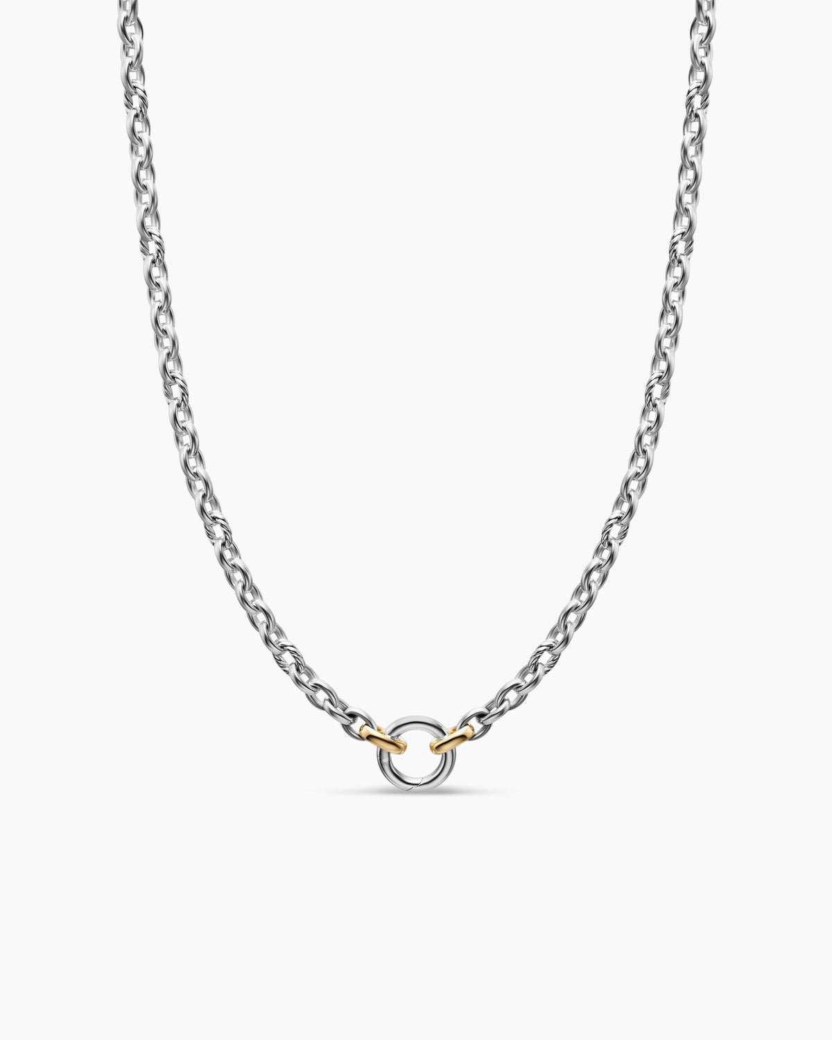David Yurman DY Mercer Petite Chain Necklace in Sterling Silver with 18K Yellow Gold, 4.5mm David Yurman Women’s