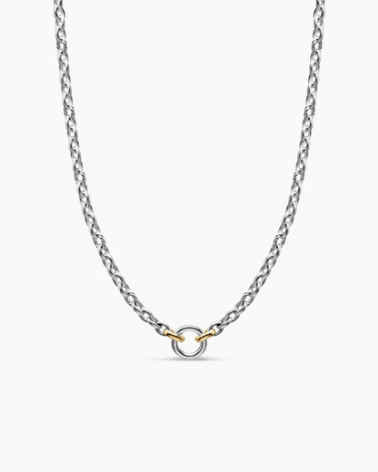 David Yurman DY Mercer Petite Chain Necklace in Sterling Silver with 18K Yellow Gold, 4.5mm David Yurman Women’s