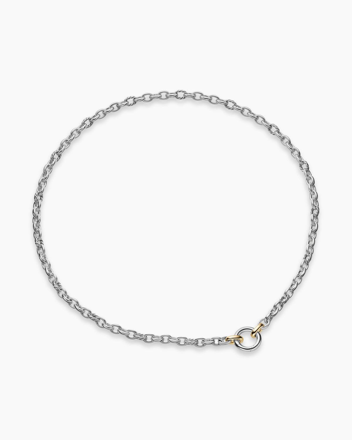 David Yurman DY Mercer Petite Chain Necklace in Sterling Silver with 18K Yellow Gold, 4.5mm David Yurman Women’s