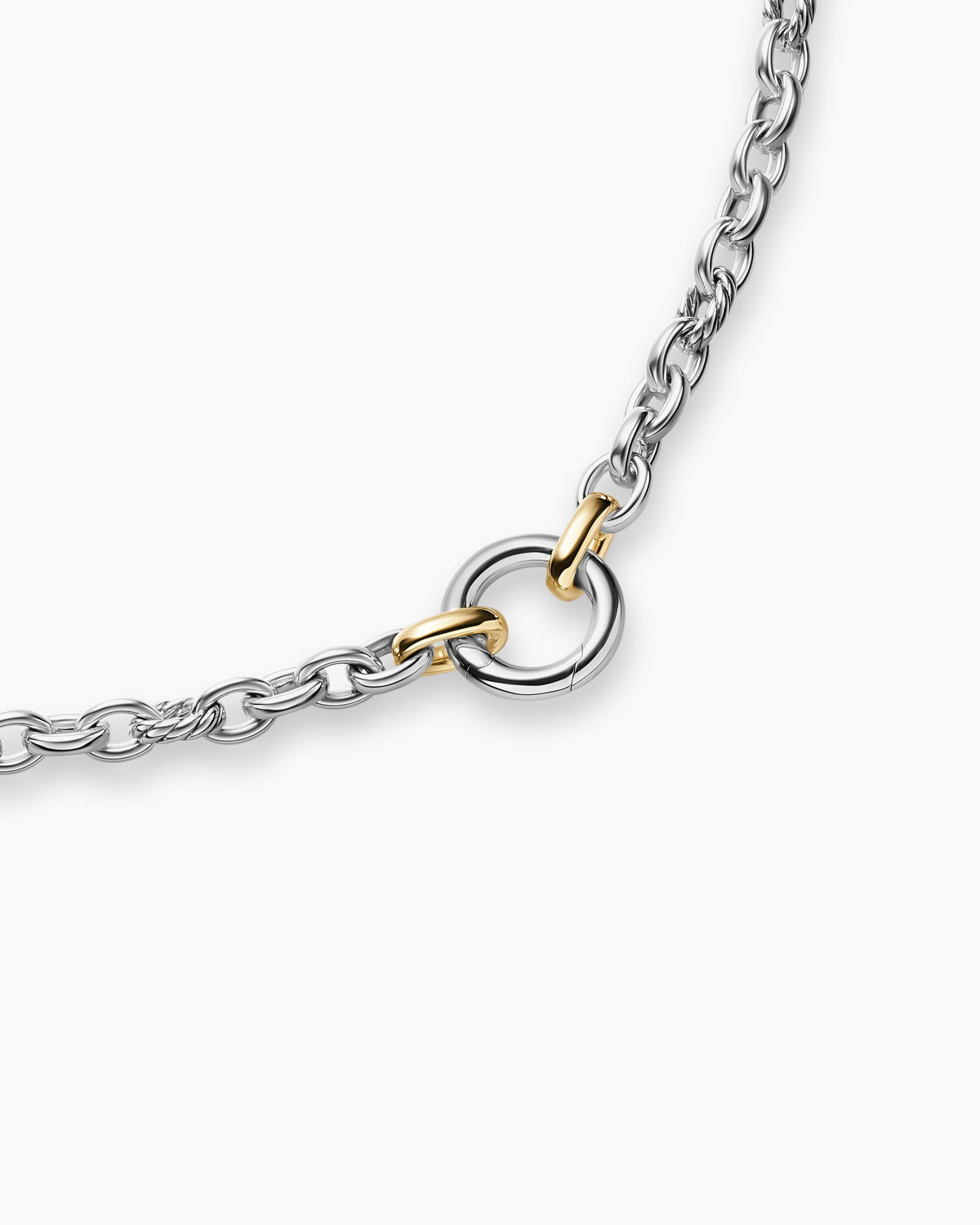 David Yurman DY Mercer Petite Chain Necklace in Sterling Silver with 18K Yellow Gold, 4.5mm David Yurman Women’s