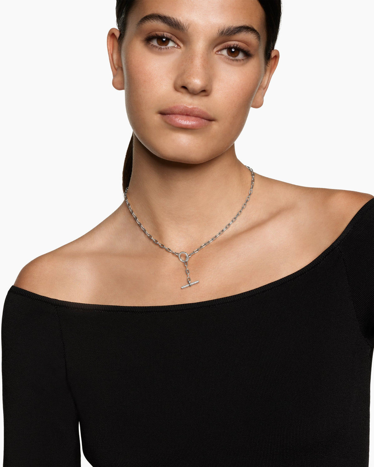 David Yurman DY Madison Pavé Toggle Chain Necklace David Yurman Women’s