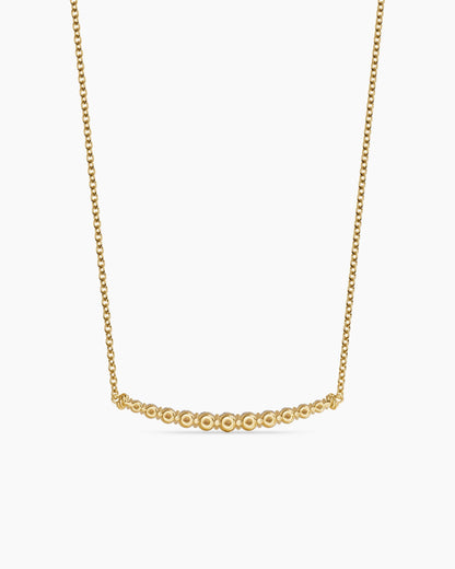 David Yurman Petite Pavé Tapered Bar Necklace in 18K Yellow Gold with Diamonds, 1mm David Yurman Women’s