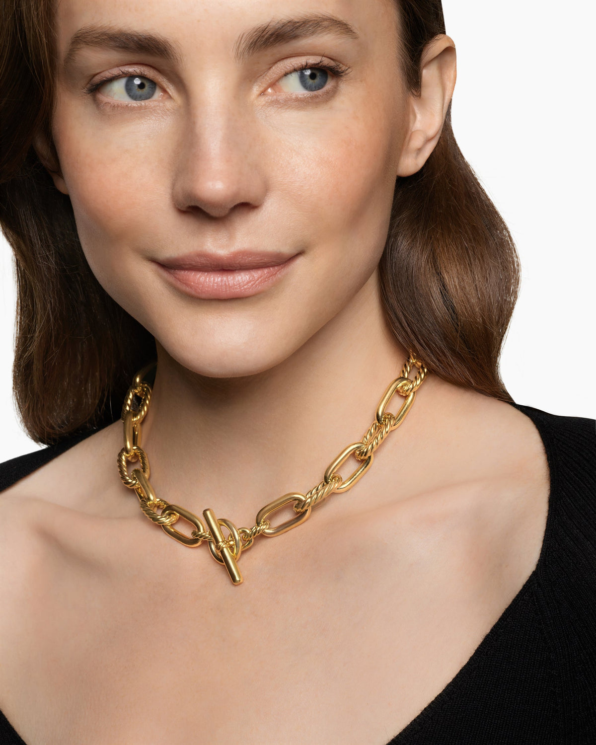 David Yurman DY Madison Toggle Necklace in 18K Yellow Gold, 13.5mm David Yurman Women’s