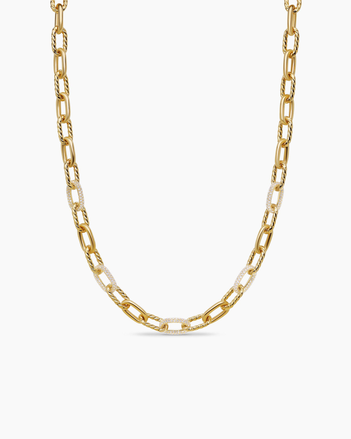 David Yurman DY Madison® Chain Necklace in 18K Yellow Gold with Diamonds, 8.5mm David Yurman Women’s