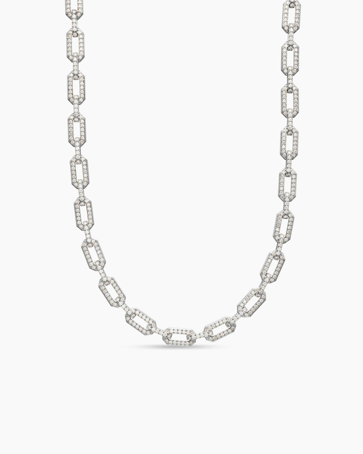 David Yurman Pavé Chain Necklace in 18K White Gold, 7mm David Yurman Women’s