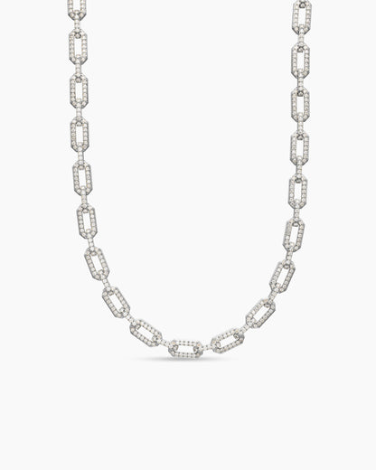 David Yurman Pavé Chain Necklace in 18K White Gold, 7mm David Yurman Women’s