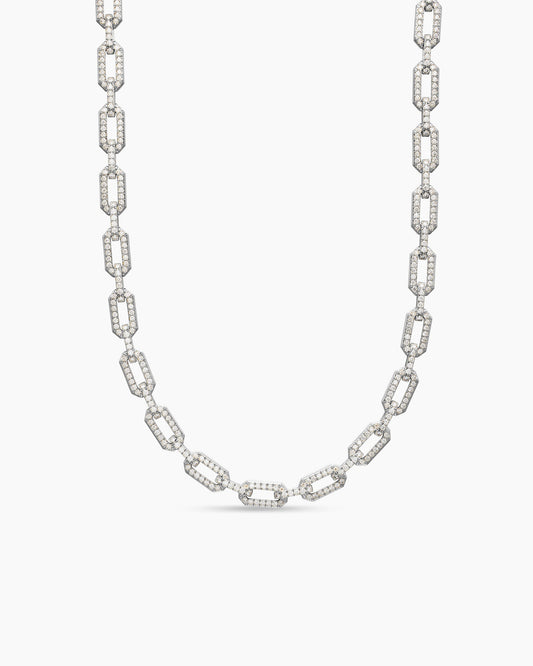 David Yurman Pavé Chain Necklace in 18K White Gold, 7mm David Yurman Women’s