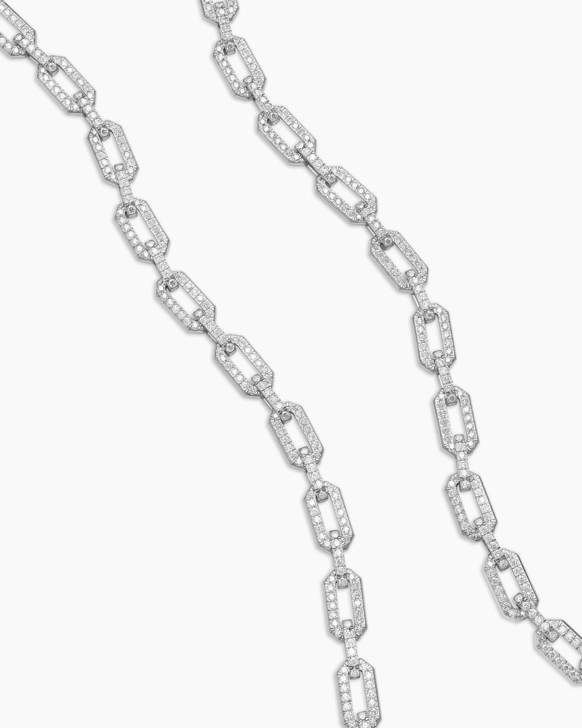 David Yurman Pavé Chain Necklace in 18K White Gold, 7mm David Yurman Women’s