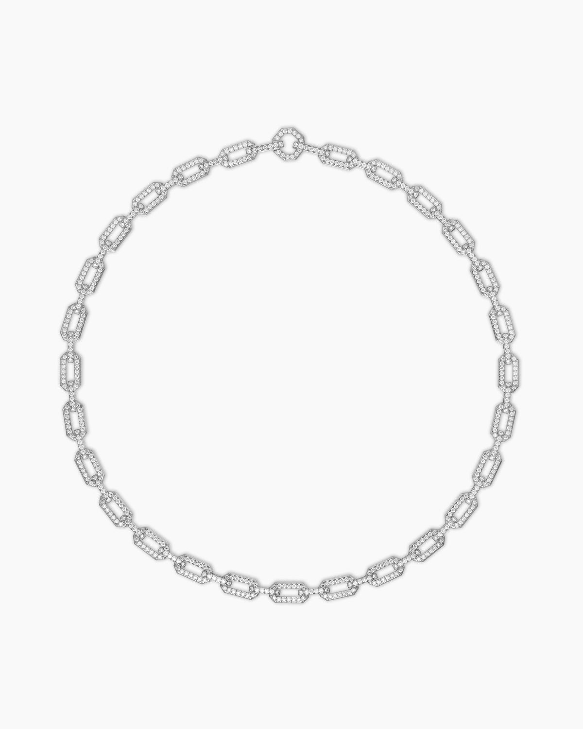 David Yurman Pavé Chain Necklace in 18K White Gold, 7mm David Yurman Women’s