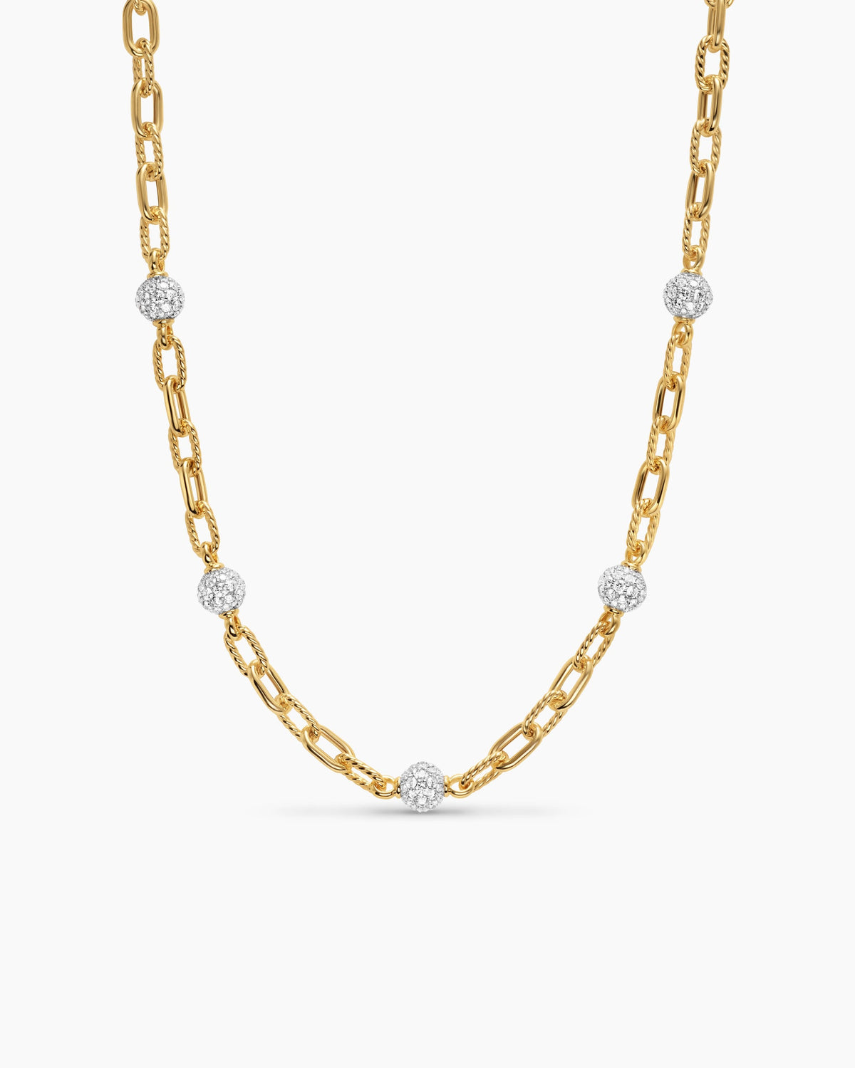 David Yurman DY Madison Pavé Bead Chain Necklace David Yurman Women’s