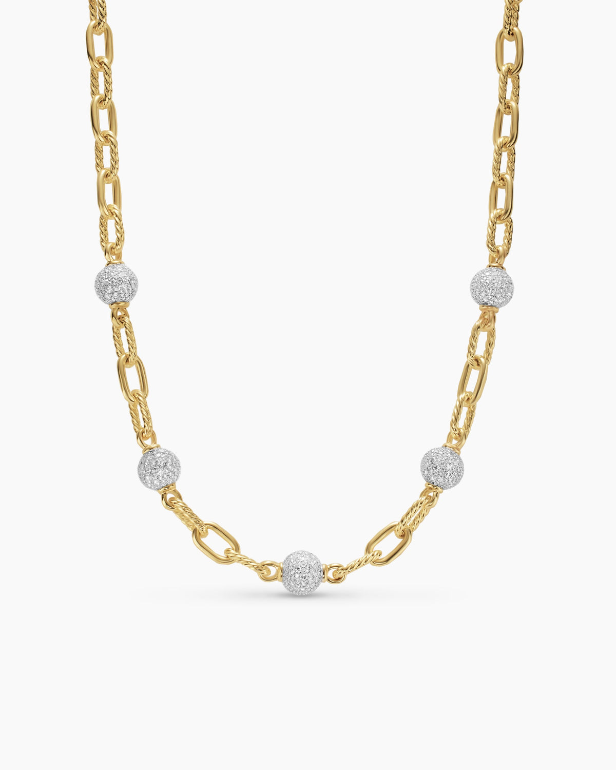 David Yurman DY Madison Pavé Bead Chain Necklace David Yurman Women’s