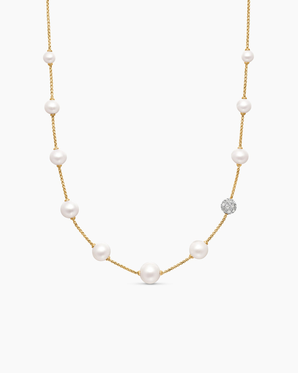 David Yurman Pearl and Pavé Station Necklace David Yurman Women’s