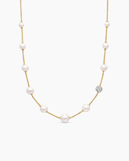 David Yurman Pearl and Pavé Station Necklace David Yurman Women’s