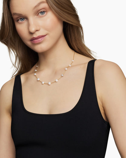 David Yurman Pearl and Pavé Station Necklace David Yurman Women’s