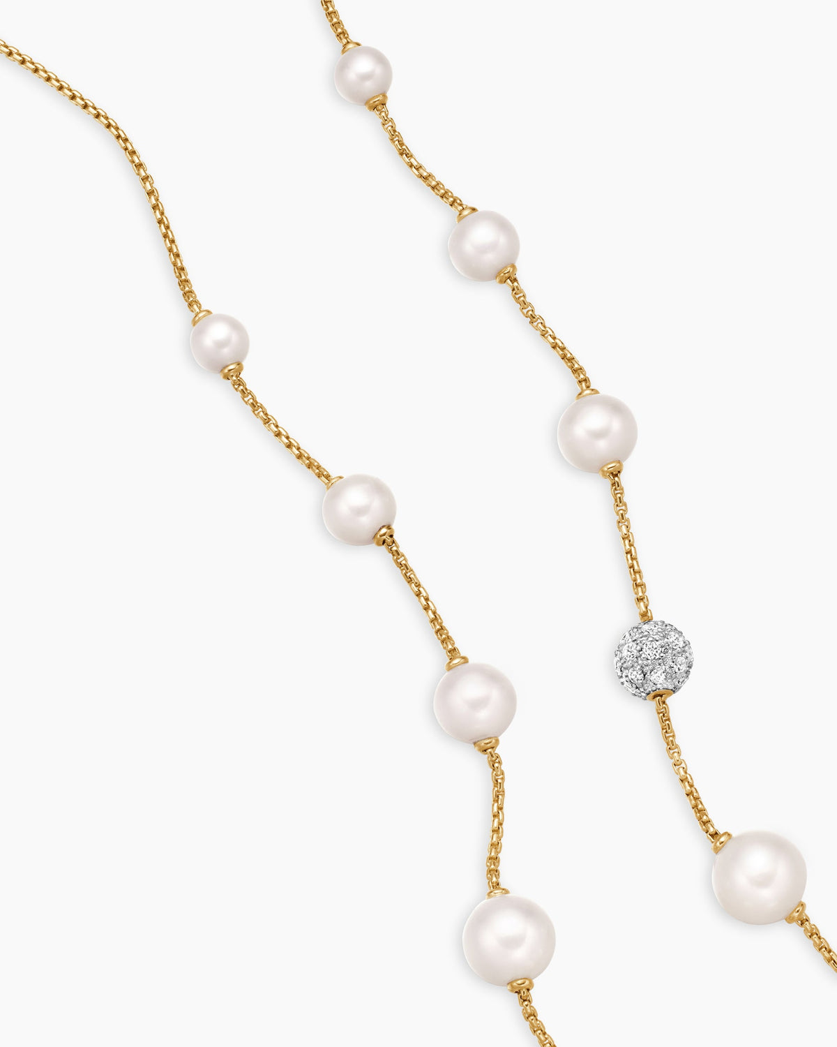 David Yurman Pearl and Pavé Station Necklace David Yurman Women’s