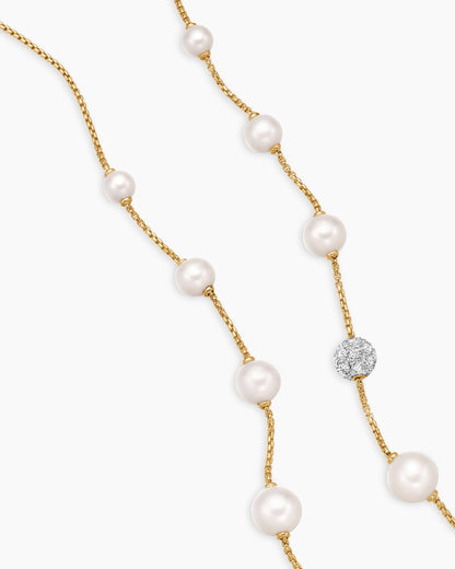 David Yurman Pearl and Pavé Station Necklace David Yurman Women’s