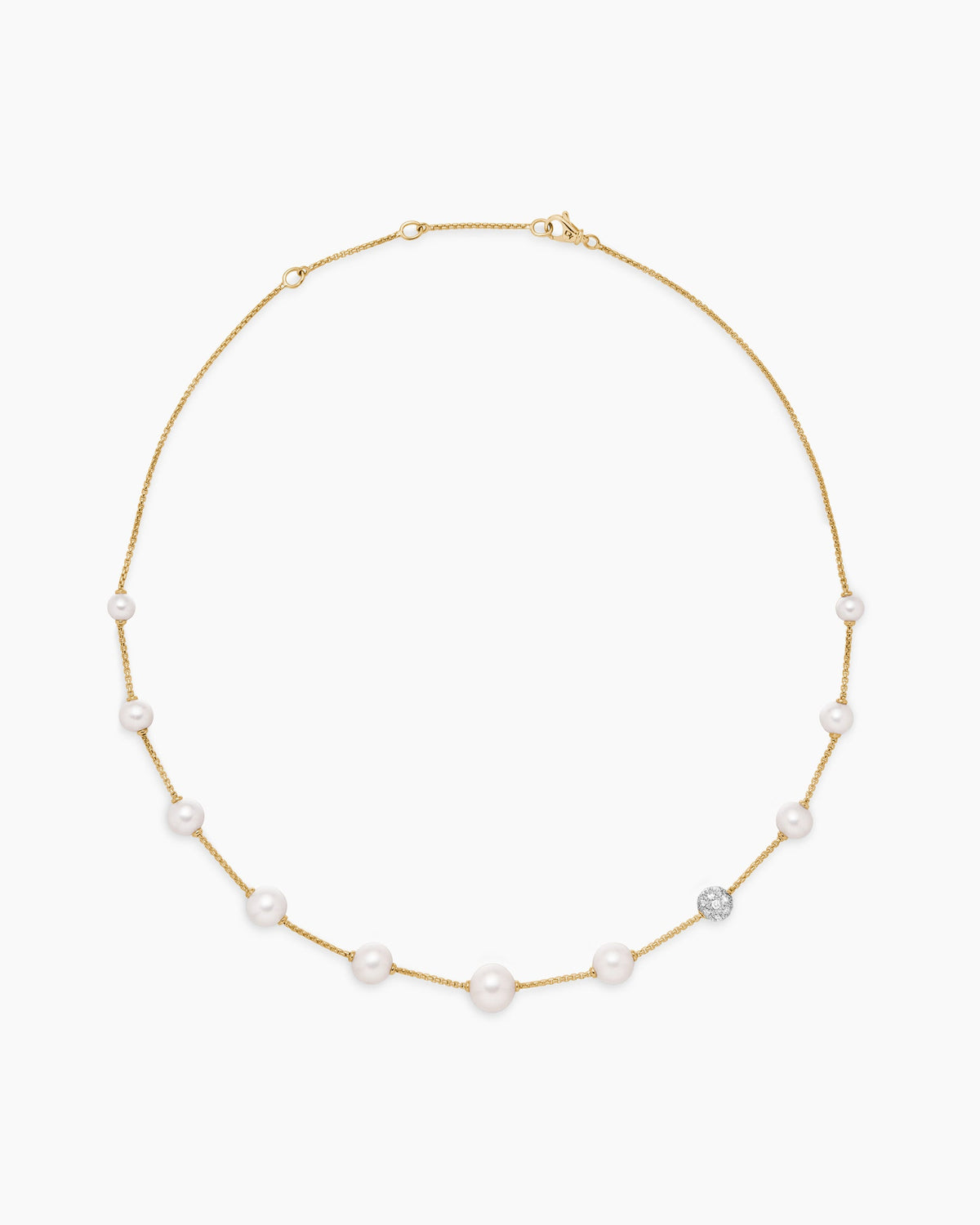 David Yurman Pearl and Pavé Station Necklace David Yurman Women’s