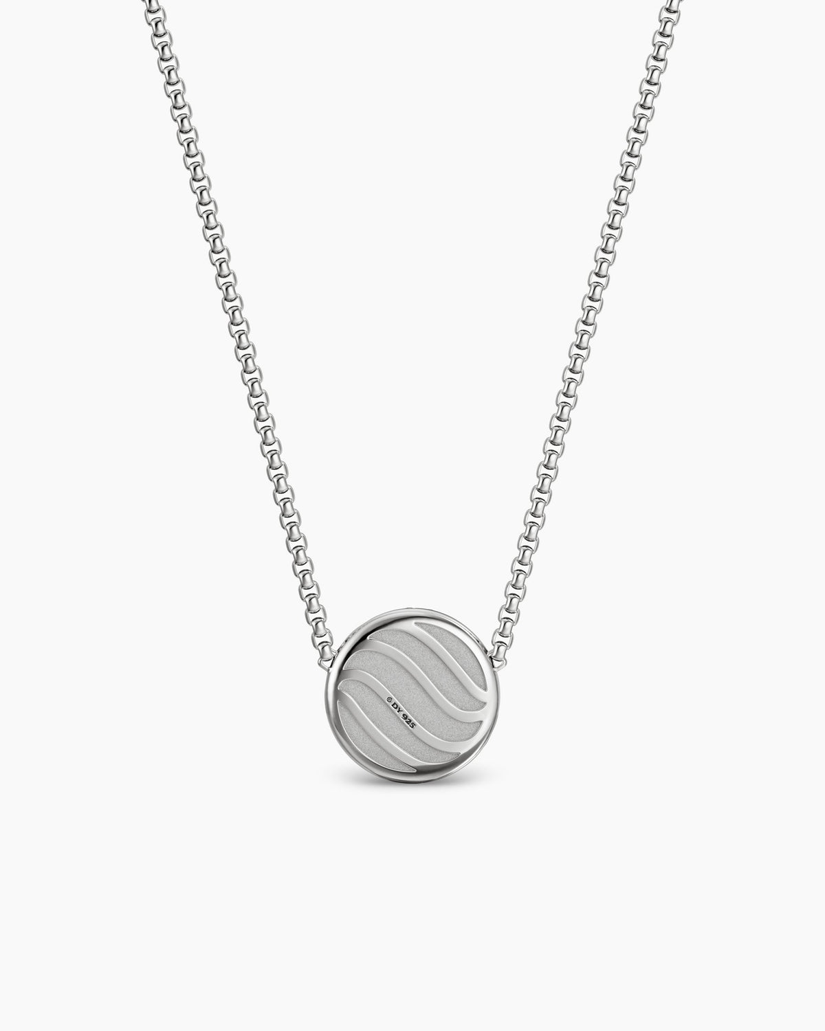 David Yurman Sculpted Cable Pendant Necklace in Sterling Silver with Diamonds, 10mm David Yurman Women’s