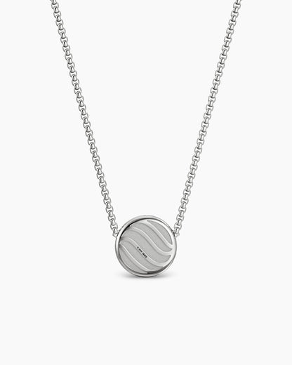 David Yurman Sculpted Cable Pendant Necklace in Sterling Silver with Diamonds, 10mm David Yurman Women’s