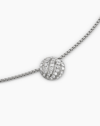 David Yurman Sculpted Cable Pendant Necklace in Sterling Silver with Diamonds, 10mm David Yurman Women’s