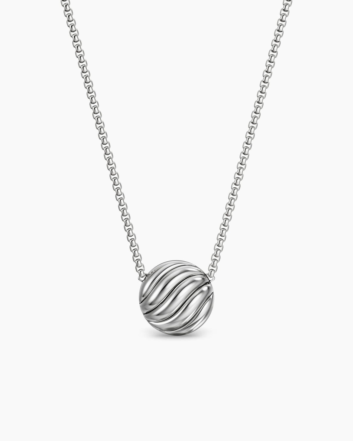 David Yurman Sculpted Cable Pendant Necklace in Sterling Silver, 10mm David Yurman Women’s