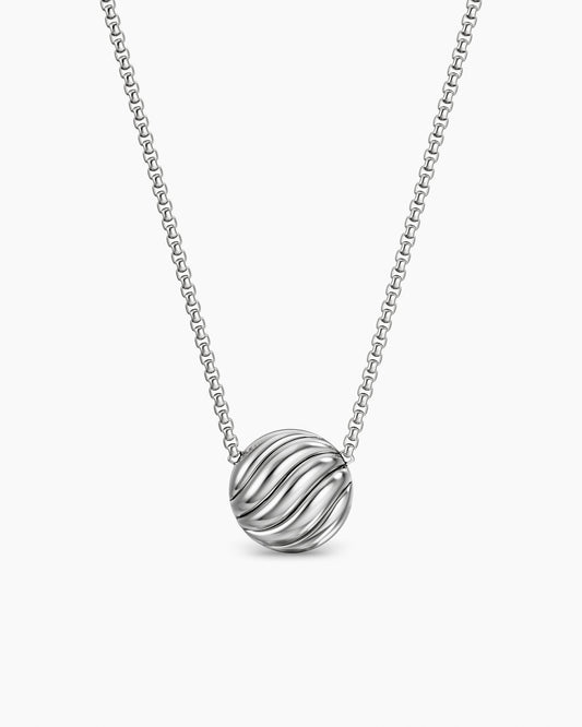 David Yurman Sculpted Cable Pendant Necklace in Sterling Silver, 10mm David Yurman Women’s