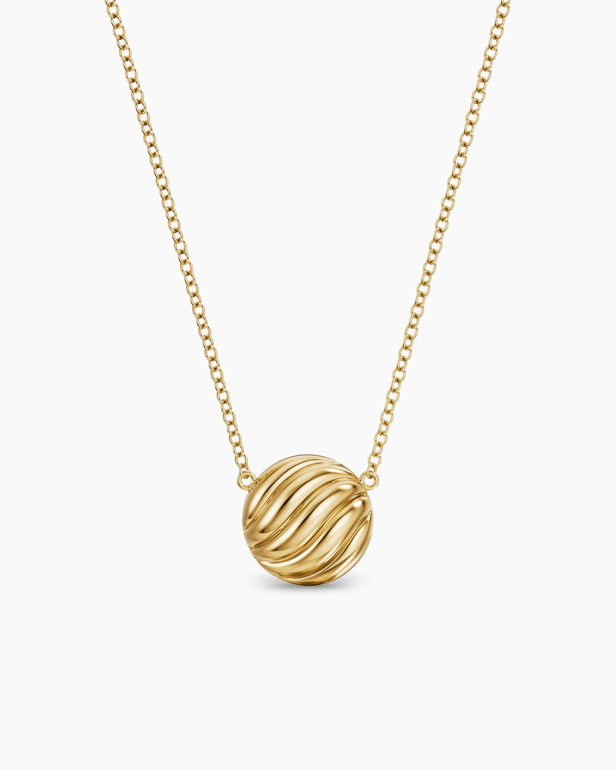 David Yurman Sculpted Cable Pendant Necklace in 18K Yellow Gold, 10mm David Yurman Women’s