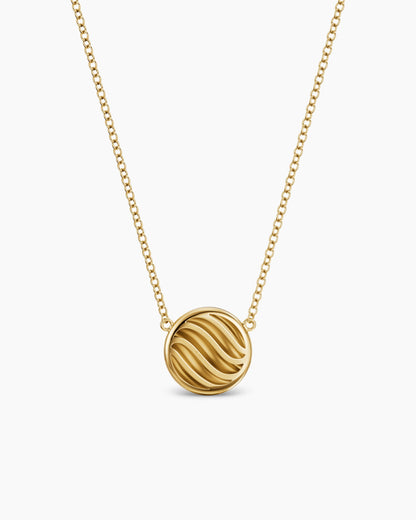 David Yurman Sculpted Cable Pendant Necklace in 18K Yellow Gold, 10mm David Yurman Women’s