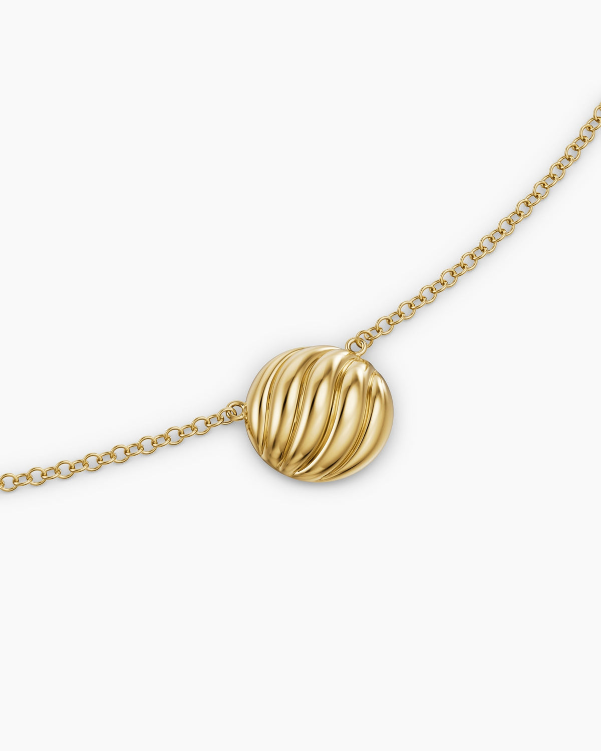 David Yurman Sculpted Cable Pendant Necklace in 18K Yellow Gold, 10mm David Yurman Women’s