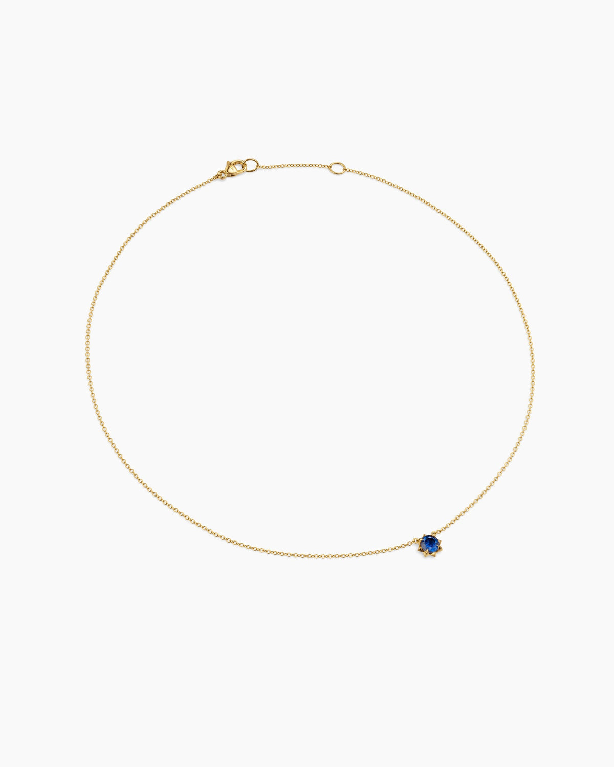 David Yurman Petite Pavé Pendant Necklace in 18K Yellow Gold with Blue Sapphire, 5mm David Yurman Women’s