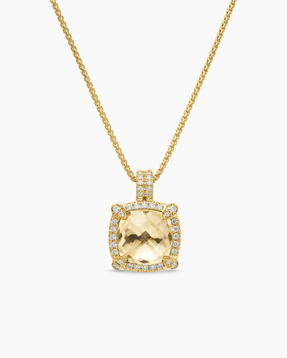 David Yurman Chatelaine Pavé Bezel Pendant Necklace David Yurman Women’s